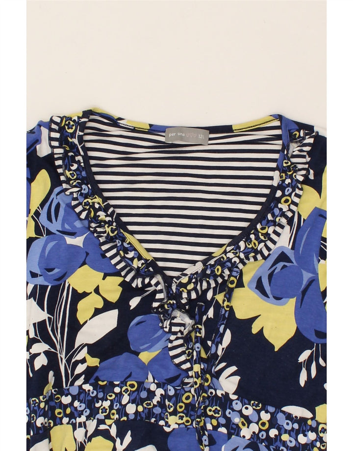PER UNA Womens Maxi Dress UK 12 Medium Navy Blue Floral Vintage Per Una and Second-Hand Per Una from Messina Hembry 