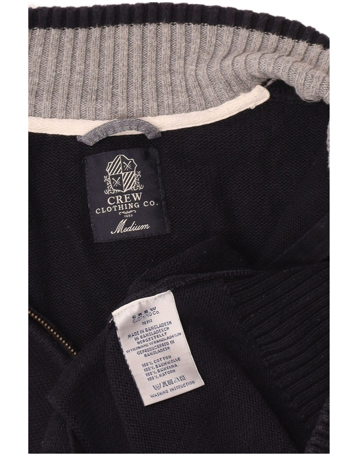 Crew Clothing Maglione cardigan da uomo in cotone medio blu navy