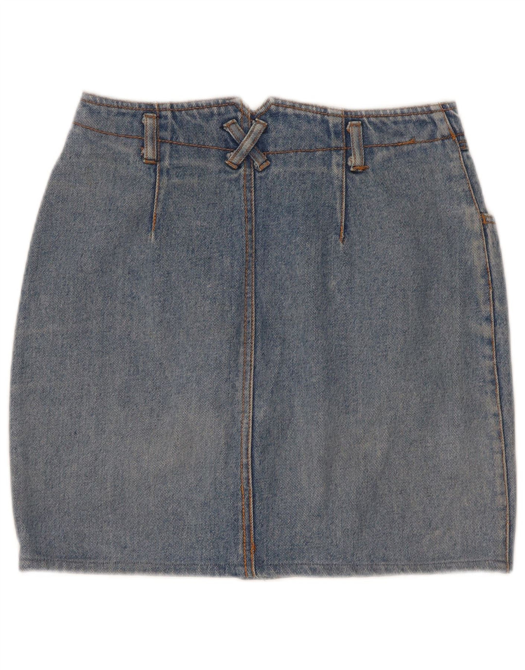 Mini gonna di jeans vintage da donna W26 piccola blu