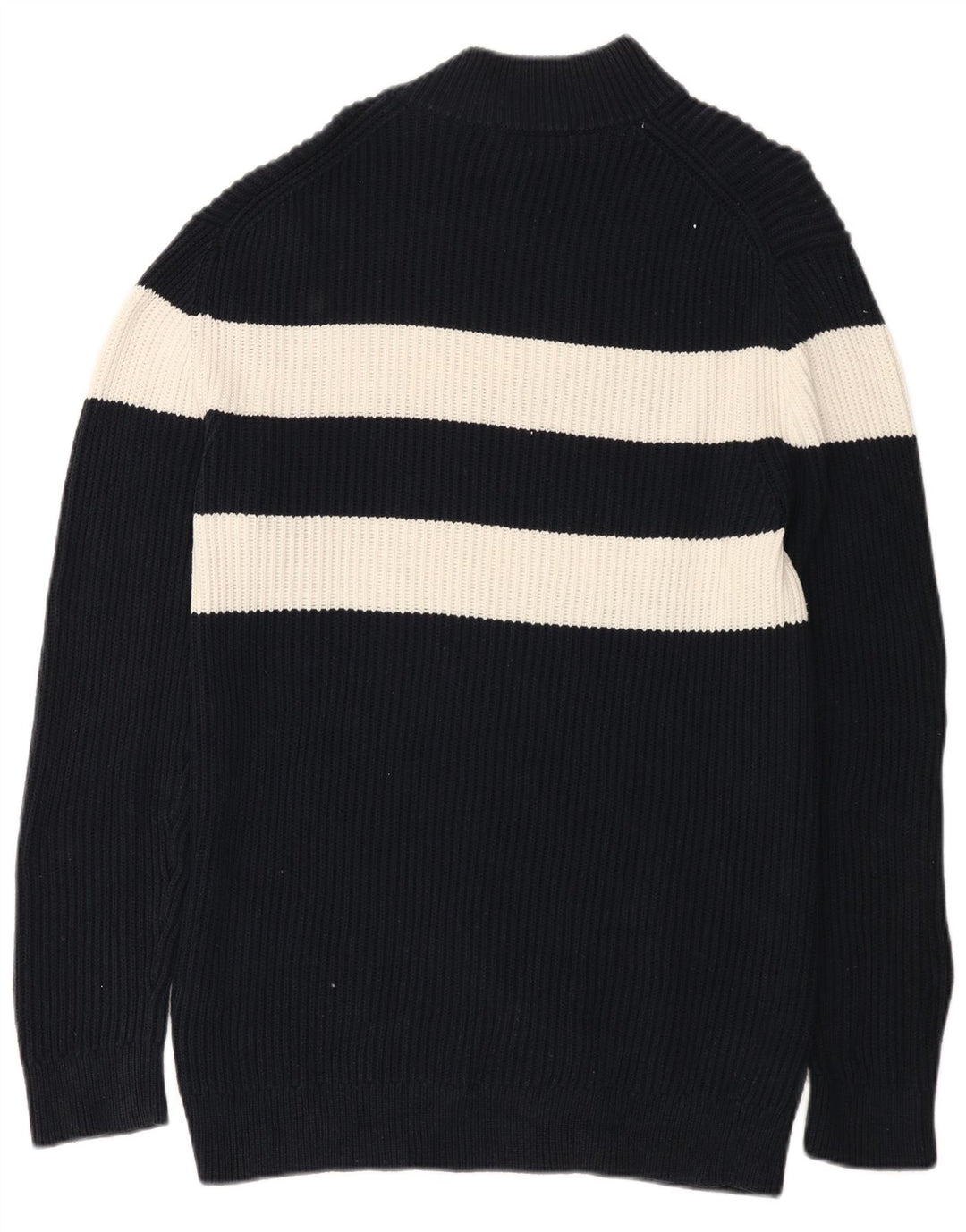 Maglione maglione da uomo con collo alto French Connection a righe blu navy medio