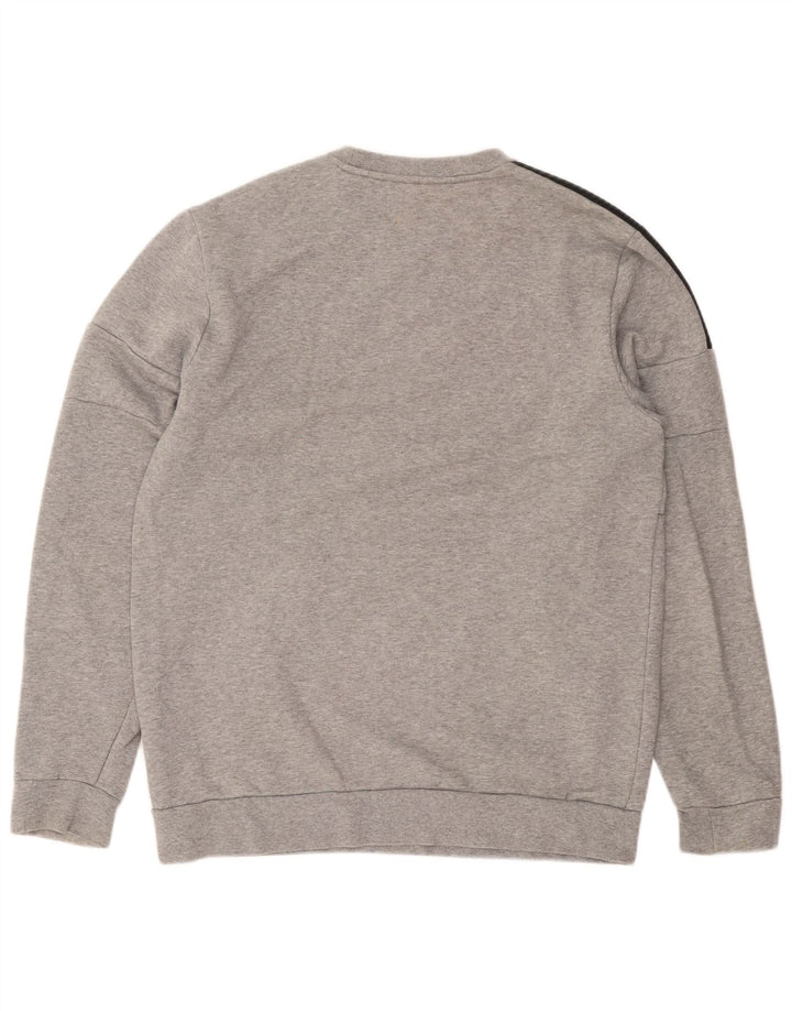 Felpa Adidas da uomo maglione grande in cotone chiazzato grigio