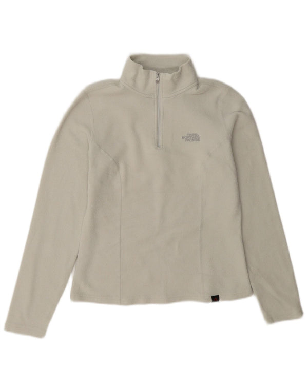 Maglione in pile da donna con collo e zip The North Face UK 6 XS poliestere bianco sporco