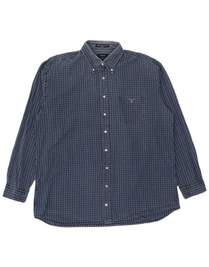 Camicia Gant da uomo vestibilità regolare 2XL in cotone a quadri blu