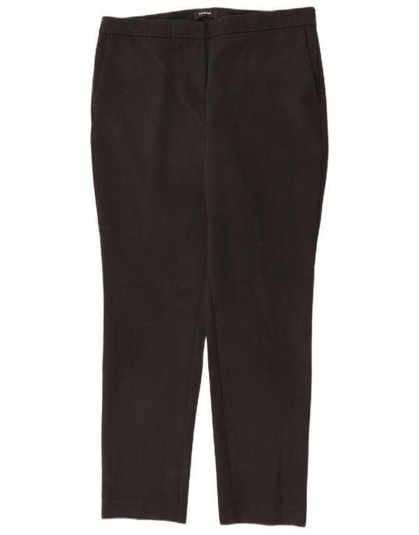 Marks & Spencer Womens High Waist Chino Trousers UK 14 Large W32 L29 Black