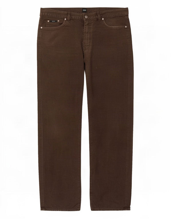 Pantaloni casual dritti da uomo Hugo Boss W38 L34 cotone marrone