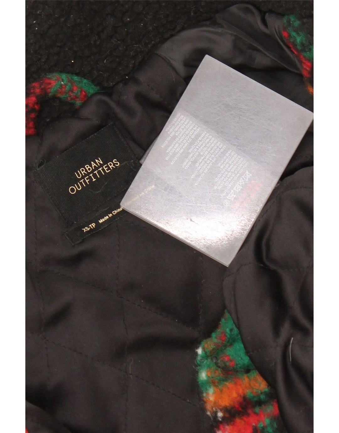 Urban Outfitters Giubbotto bomber oversize corto da donna UK 6 XS scozzese verde