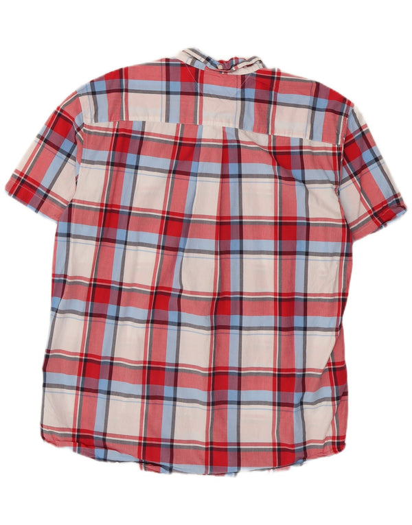 Camicia da uomo a maniche corte classica Tommy Hilfiger XL in cotone scozzese rosso