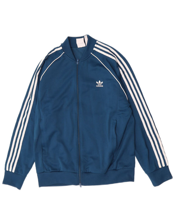 Adidas Giacca da uomo retrò tuta sportiva XL blu poliestere