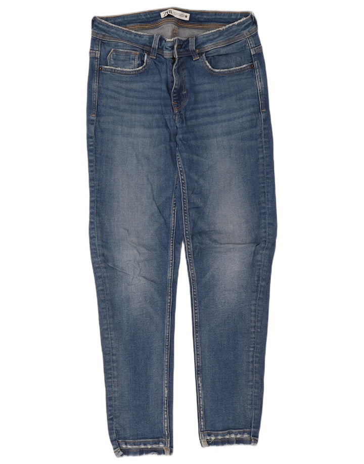 Jeans slim da donna Zara EU 38 Small W28 L27 Blu