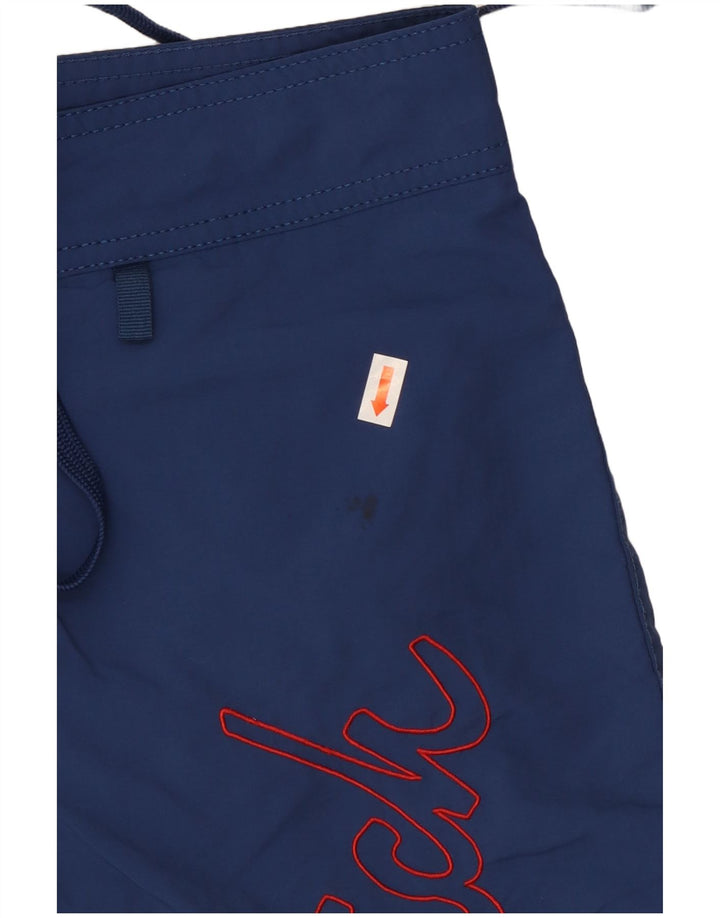Pantaloncini da bagno grafici da uomo Woolrich nylon medio blu navy