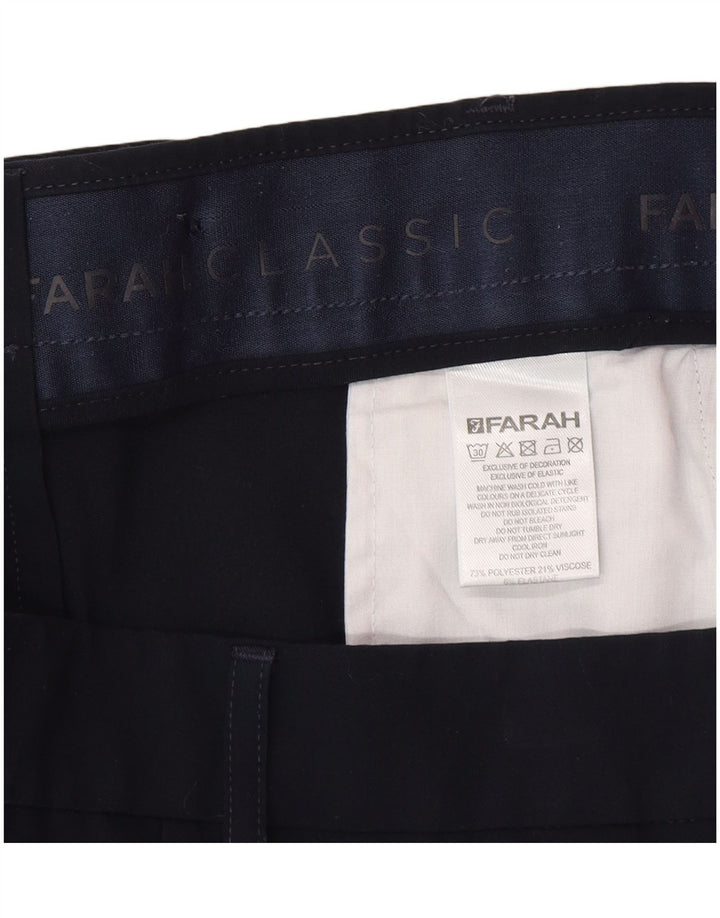 Pantaloni casual dritti da uomo Farah W34 L29 poliestere blu navy