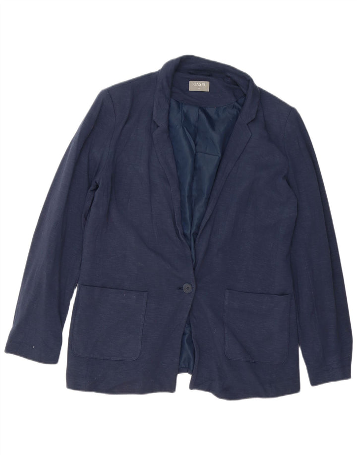 Giacca blazer oversize da donna a 1 bottone Oasis UK 12 medio blu navy
