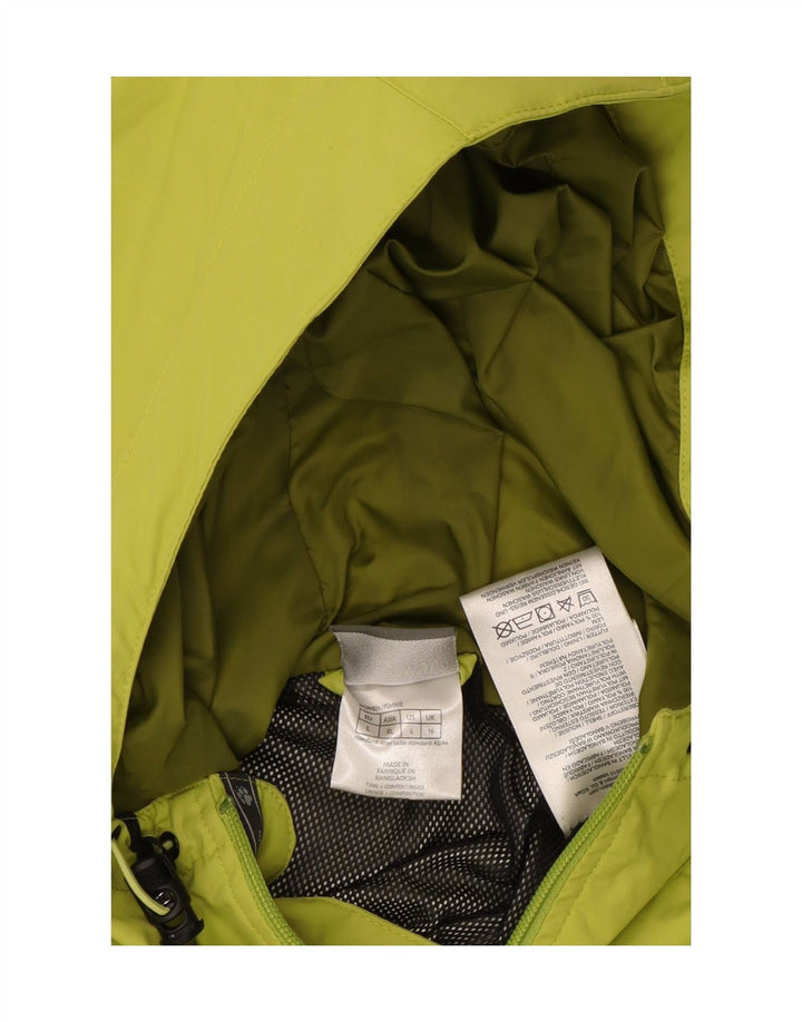 JACK WOLFSKIN Giacca antipioggia da donna con cappuccio UK 16 Large Verde Poliammide