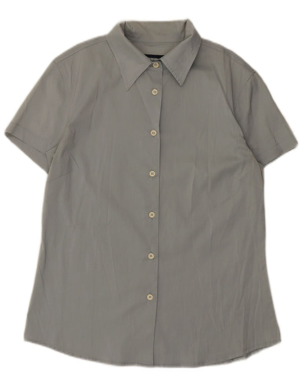 Camicia a maniche corte da donna Cerruti UK 14 grande cotone grigio
