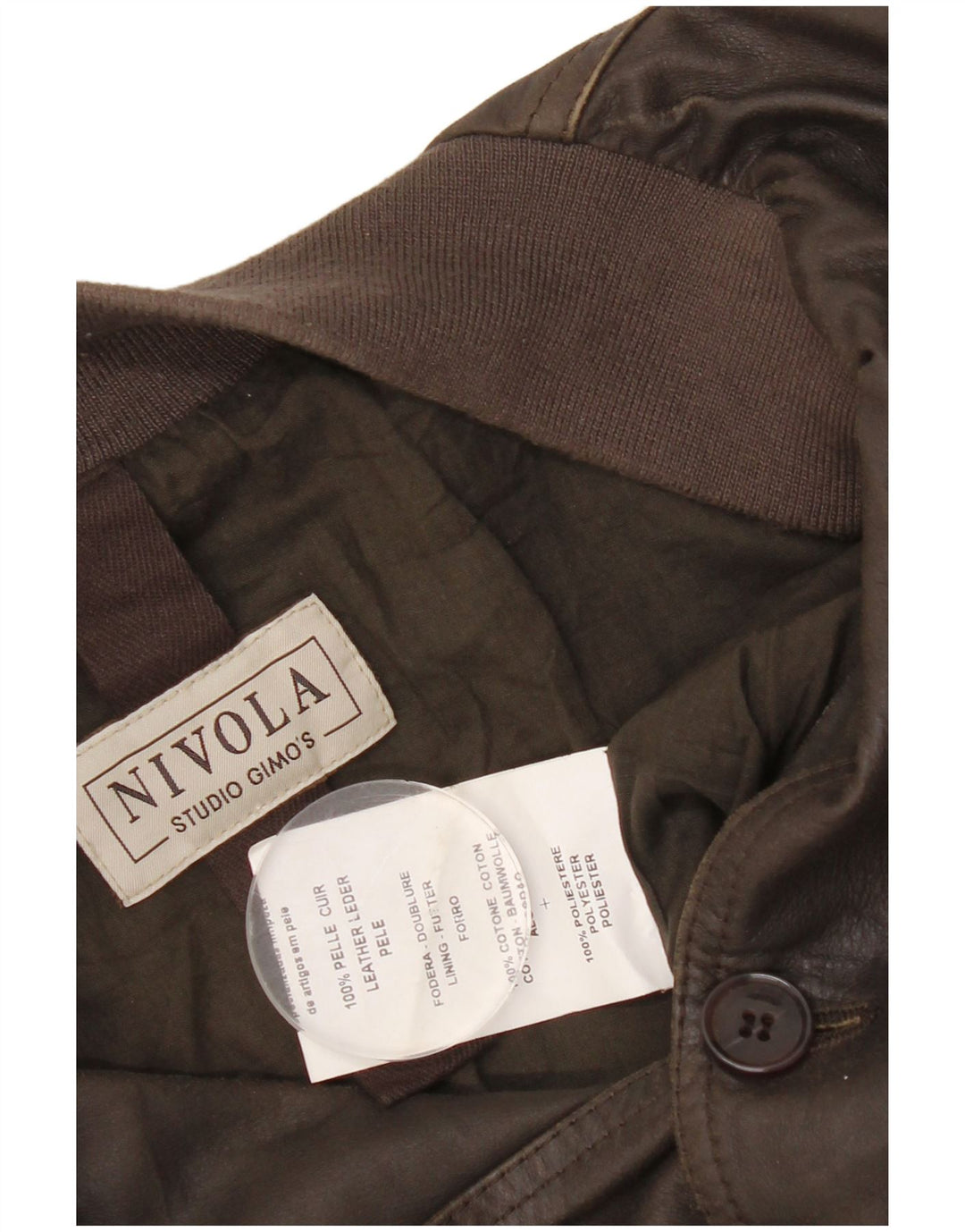 Giubbotto bomber da uomo in pelle Gimo UK 38 in pelle marrone medio