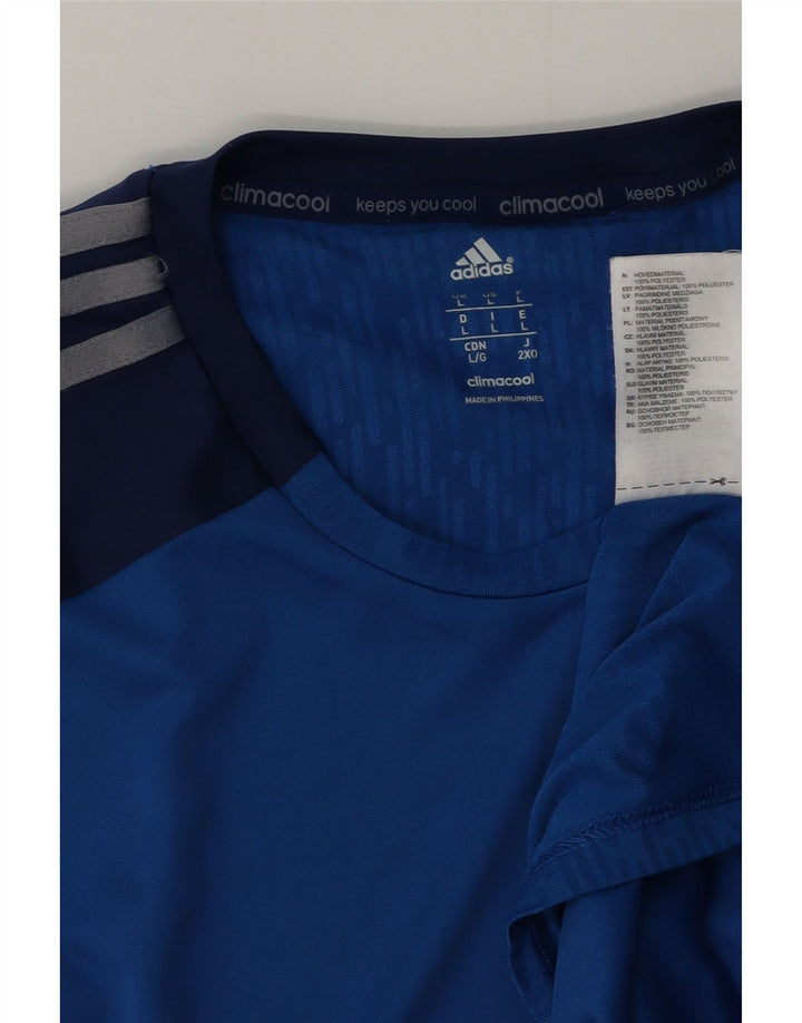 Canotta ADIDAS da uomo Climacool, grande, in poliestere color block blu