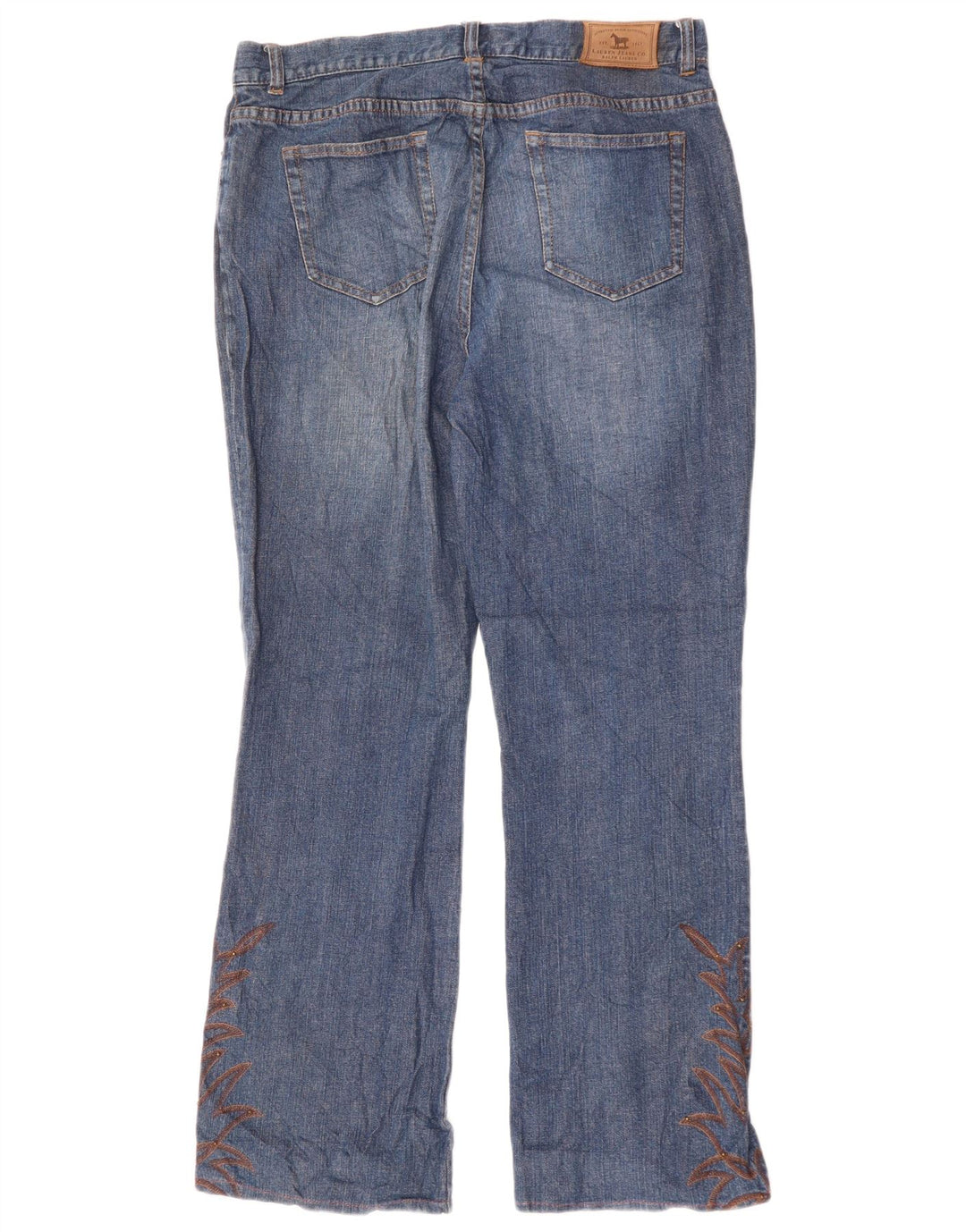 Jeans bootcut da donna Ralph Lauren US 10 Large W34 L29 cotone blu