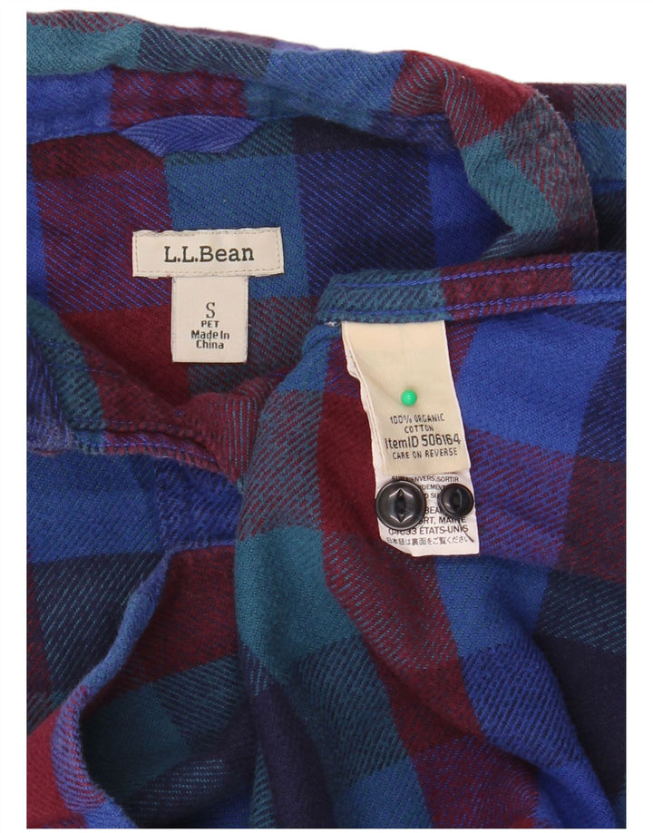 Camicia di flanella oversize da donna L.L.BEAN UK 10 piccolo plaid multicolore