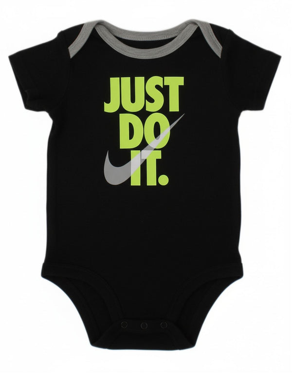 NIKE Baby Boys Graphic Playsuit 3-6 Months Black Cotton