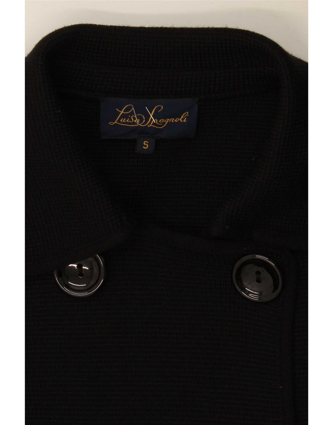 Cappotto doppiopetto da donna Luisa Spagnoli UK 10 piccolo in lana vergine nera