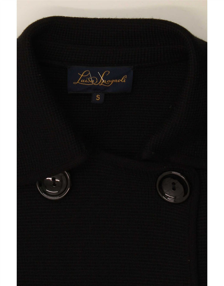 Cappotto doppiopetto da donna Luisa Spagnoli UK 10 piccolo in lana vergine nera