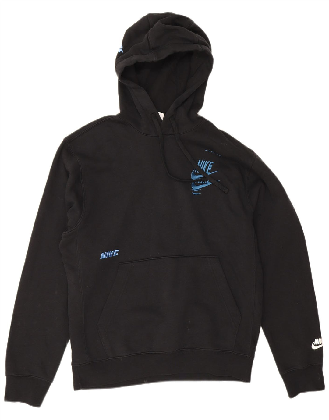 Felpa con cappuccio grafica Nike da uomo piccola in cotone nero