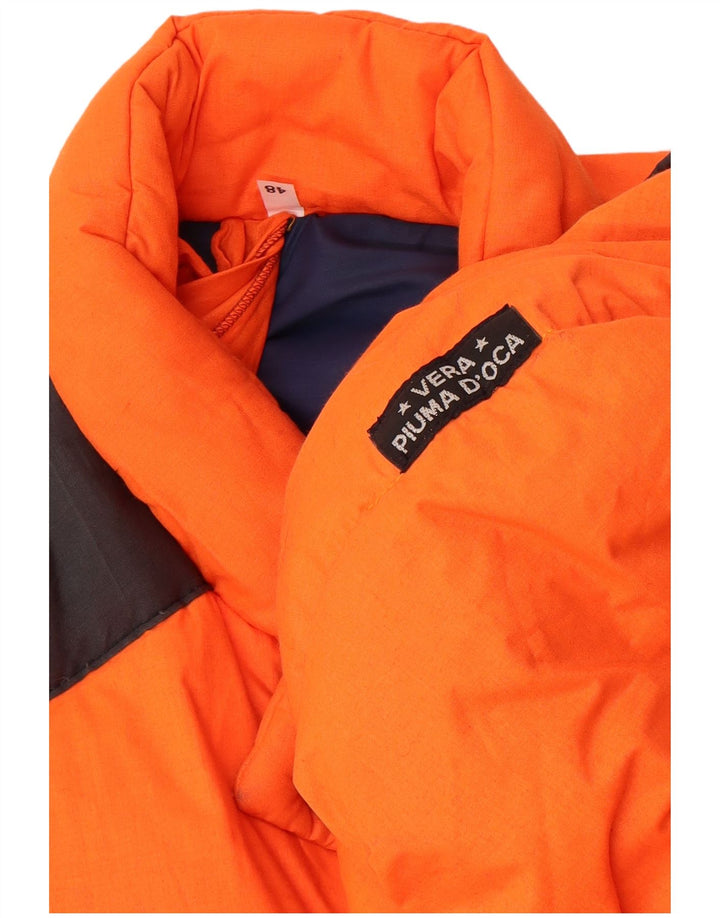 Giacca da sci vintage da uomo con cappuccio IT 48 poliestere arancione medio