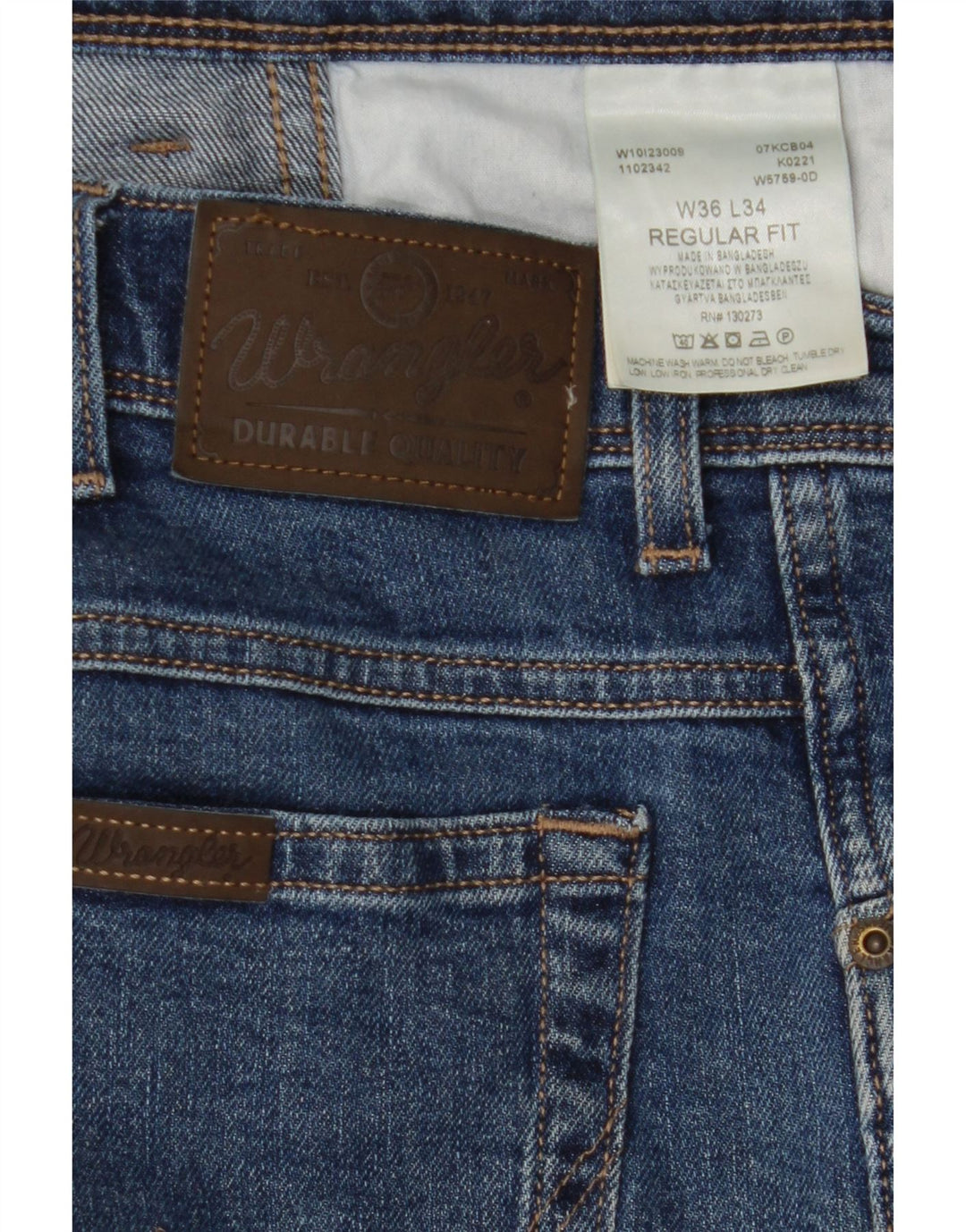 Jeans dritti da uomo WRANGLER W36 L34 cotone blu