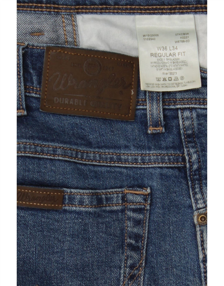 Jeans dritti da uomo WRANGLER W36 L34 cotone blu