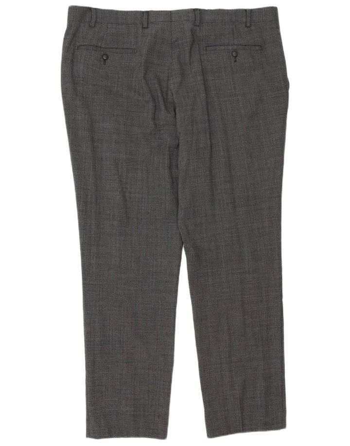 Pantaloni da abito affusolati da uomo Marks & Spencer W40 L31 classici in lana grigia