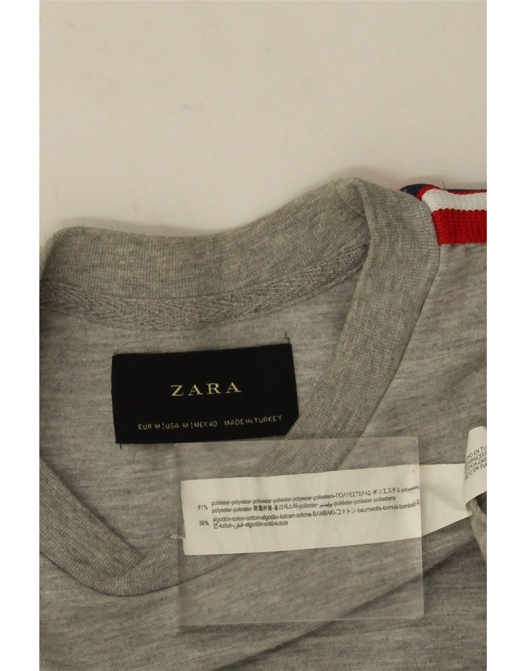 Felpa Zara da uomo in poliestere chiazzato grigio medio