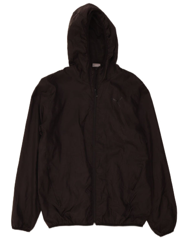Giacca antipioggia da uomo Puma con cappuccio UK 38 Medium Nero Poliestere