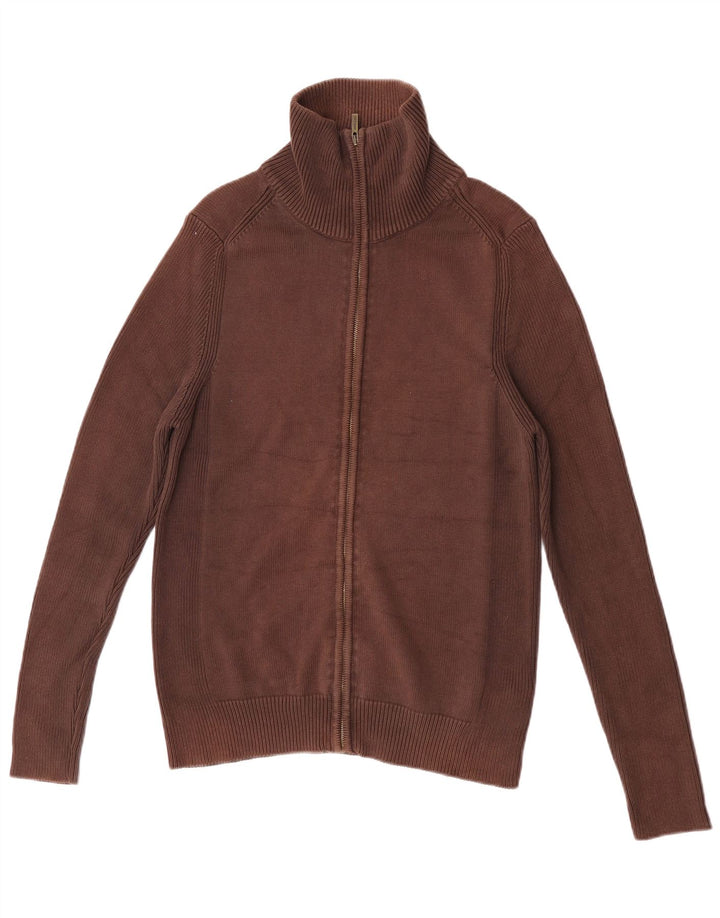 Maglione cardigan da uomo Zara grande in cotone marrone