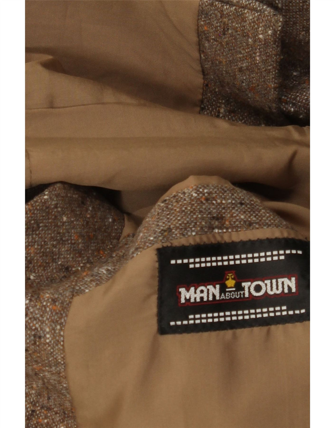 Giacca blazer vintage da uomo a 2 bottoni UK 38 Beige medio screziato