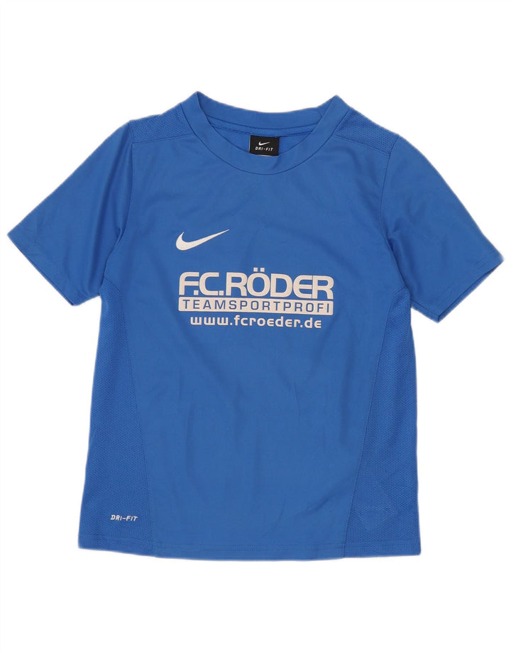 T-shirt grafica NIKE da ragazzo Dri Fit Top 6-7 anni XS poliestere blu