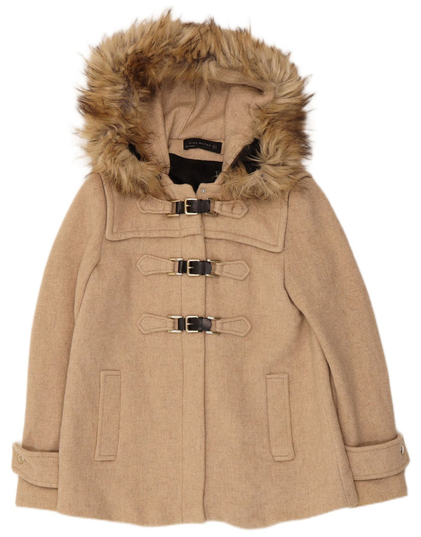 Montgomery oversize con cappuccio da donna Zara UK 6 XS Beige
