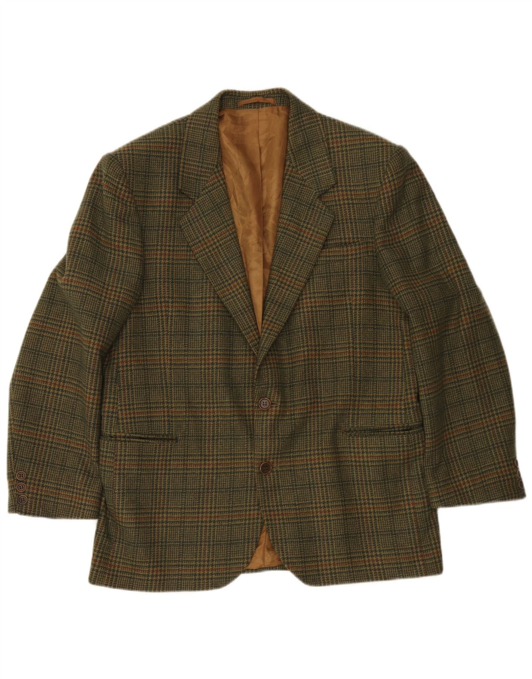 Giacca blazer da uomo a 2 bottoni Incom UK 38 media pied de poule kaki