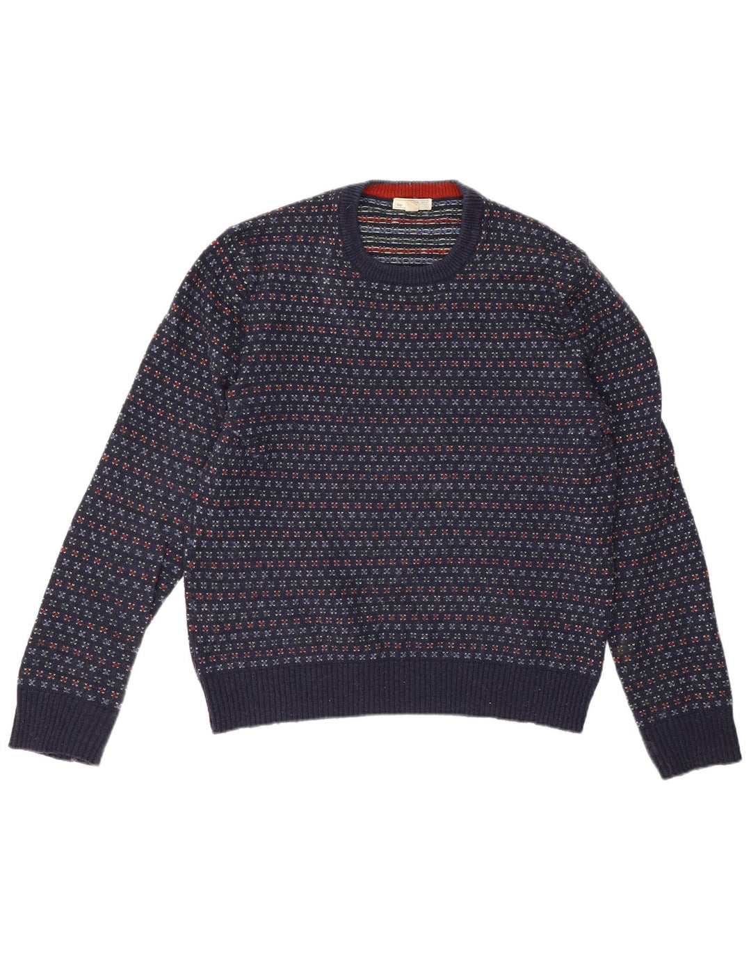Maglione da uomo girocollo Gap in lana maculata media blu navy
