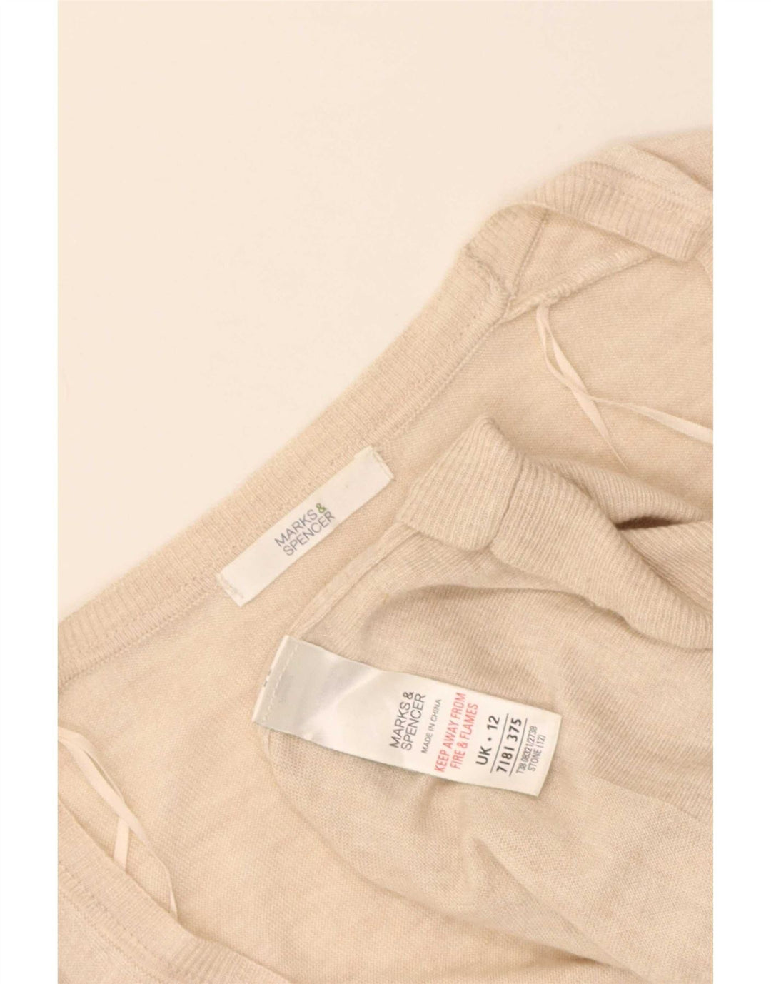 Maglione cardigan lungo da donna Marks & Spencer UK 12 Beige medio screziato