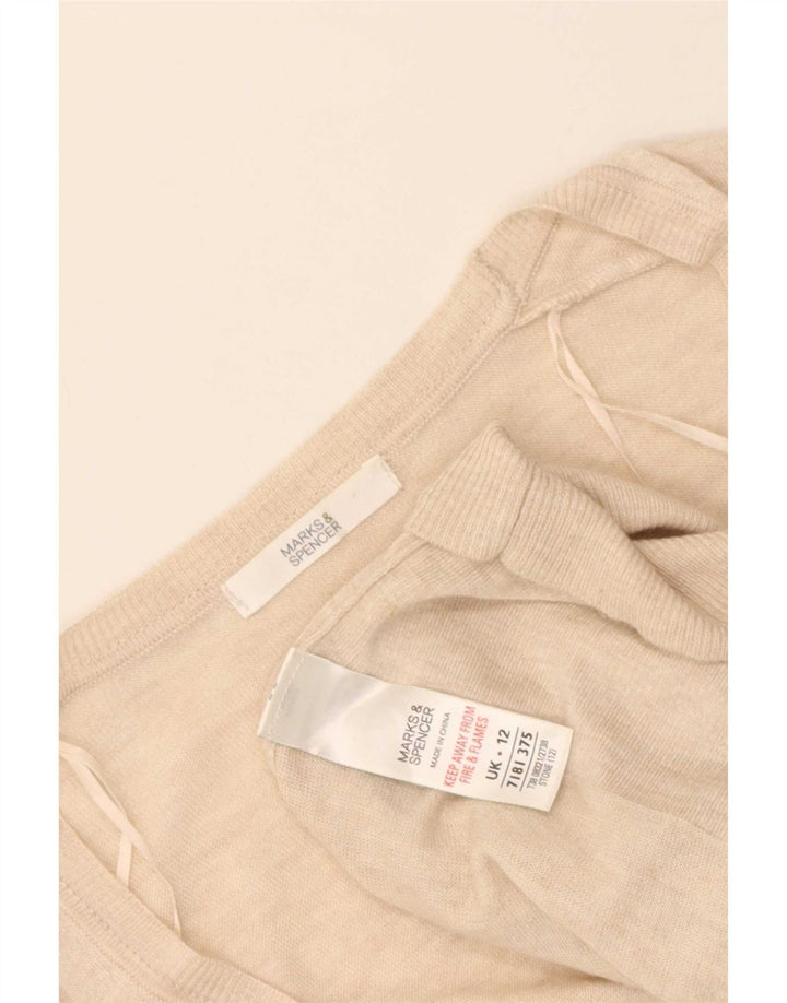 Maglione cardigan lungo da donna Marks & Spencer UK 12 Beige medio screziato