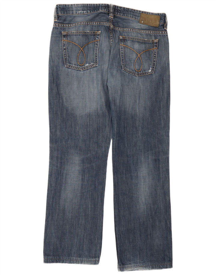 Jeans dritti invecchiati da uomo Calvin Klein W34 L28 Blu