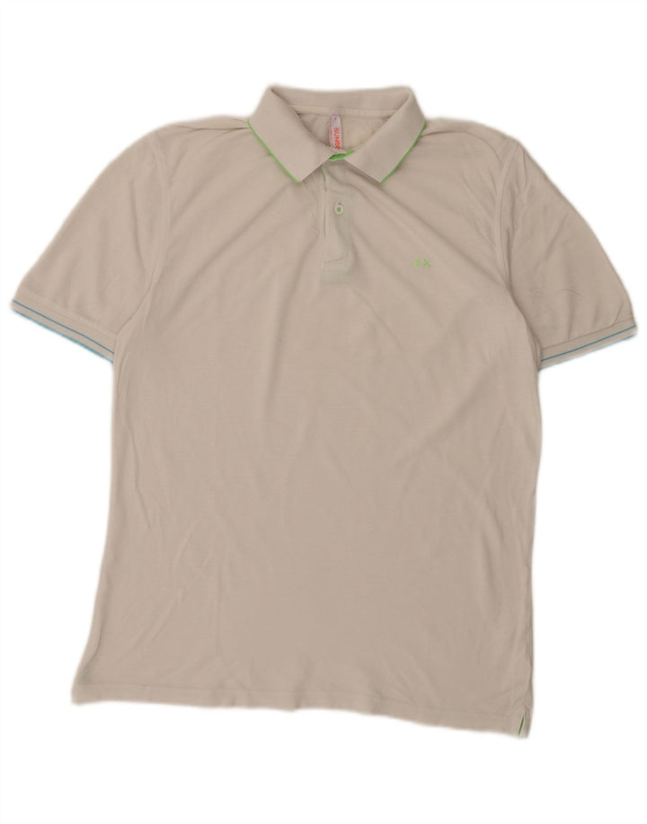 Polo da uomo Sun68 piccola in cotone bianco