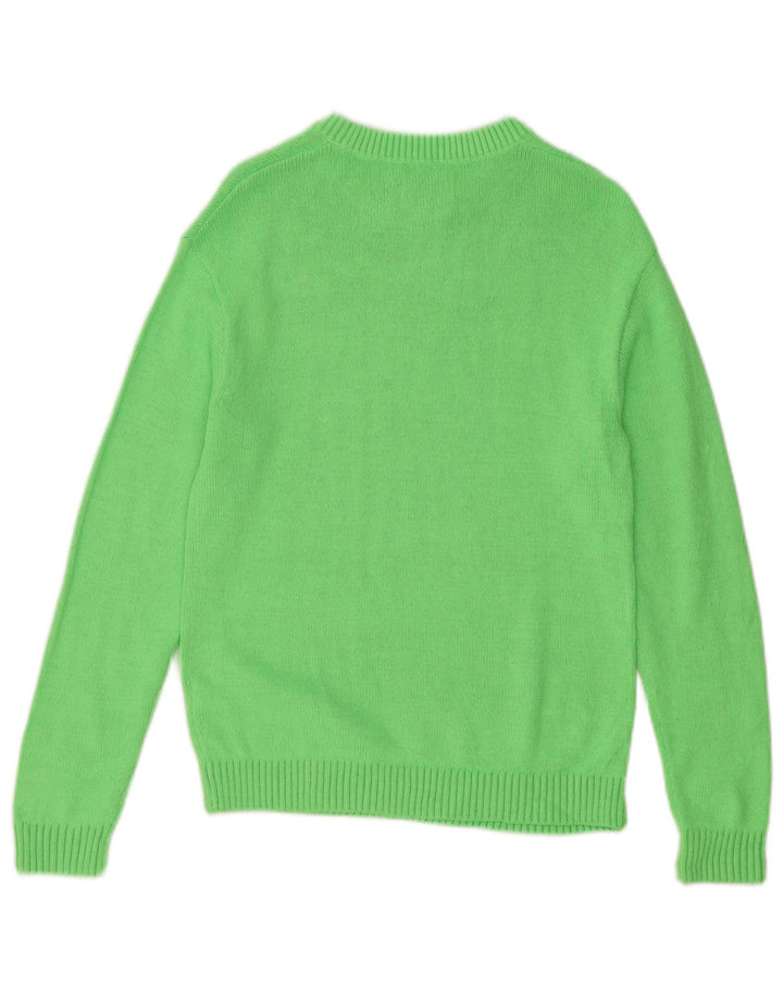 CALVIN KLEIN JEANS Maglione maglione girocollo da donna UK 14 Verde medio