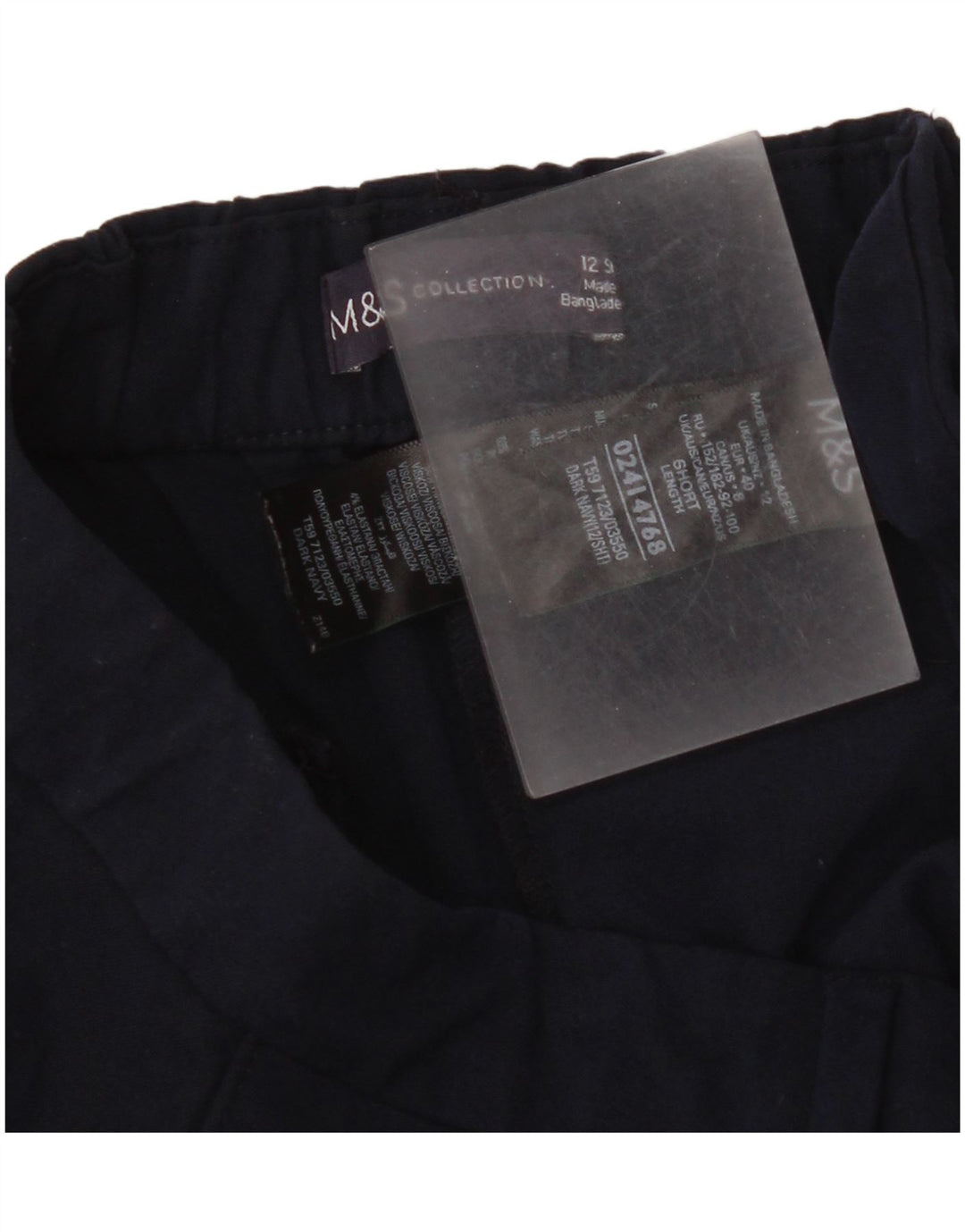 Pantaloni da abito da donna Marks & Spencer UK 12 medi W30 L28 Blu navy