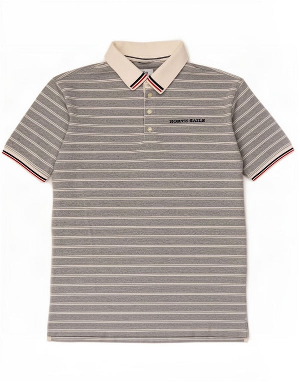 Polo da uomo North Sails 2XL a righe grigie