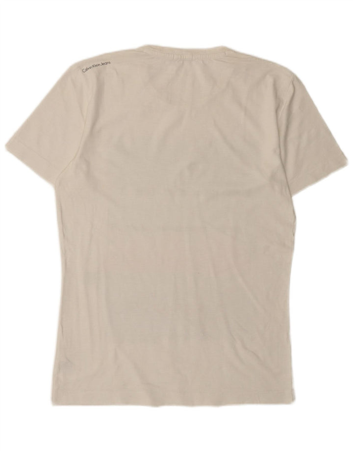 CALVIN KLEIN JEANS T-shirt grafica da uomo Top in cotone bianco medio