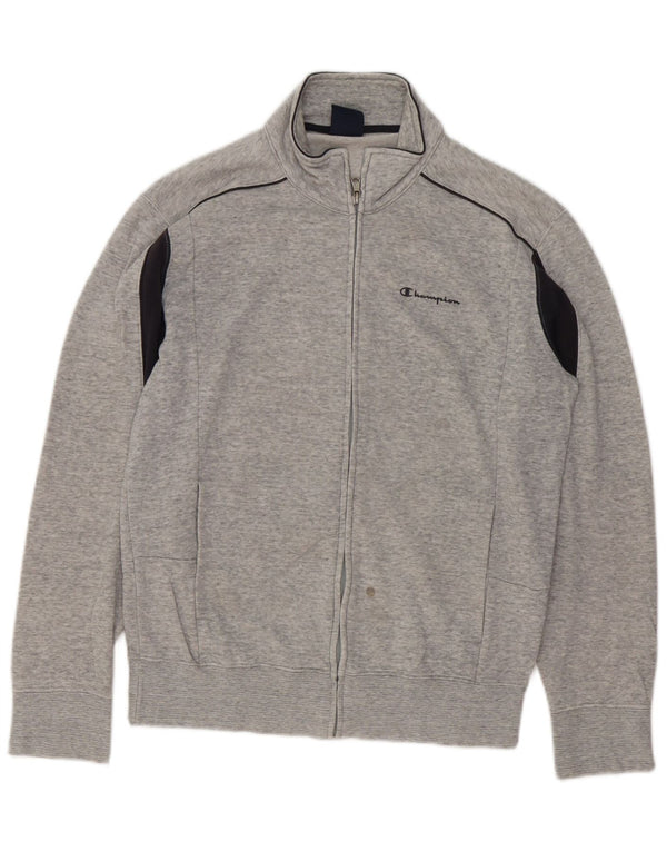 Giacca da tuta da uomo Champion in cotone color block grigio medio