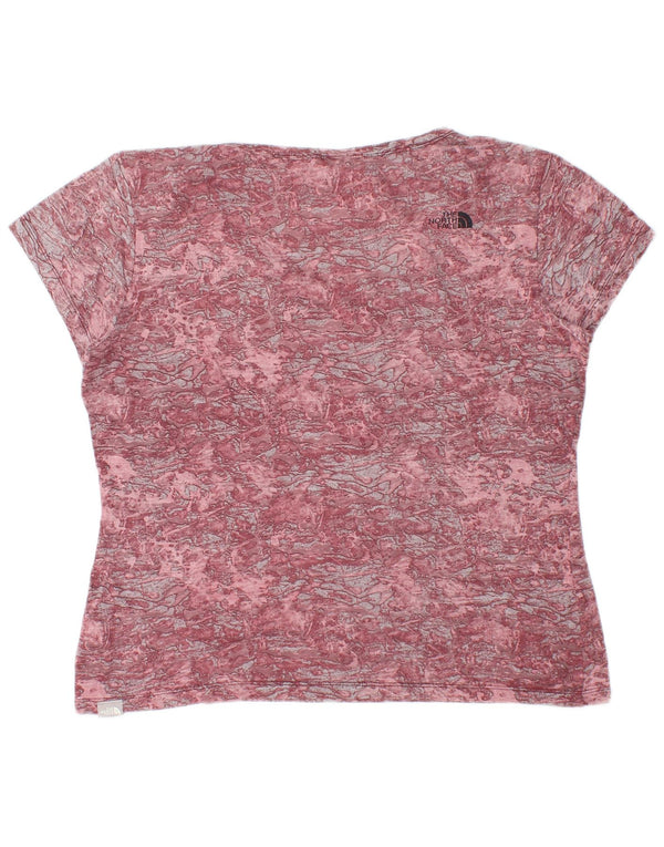 The North Face T-shirt da donna Top UK 16 Large Pink Camouflage Cotton