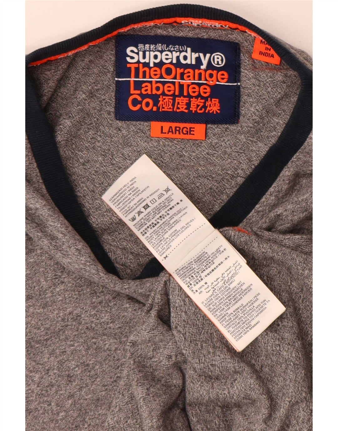T-shirt da uomo Superdry Top grande in cotone grigio