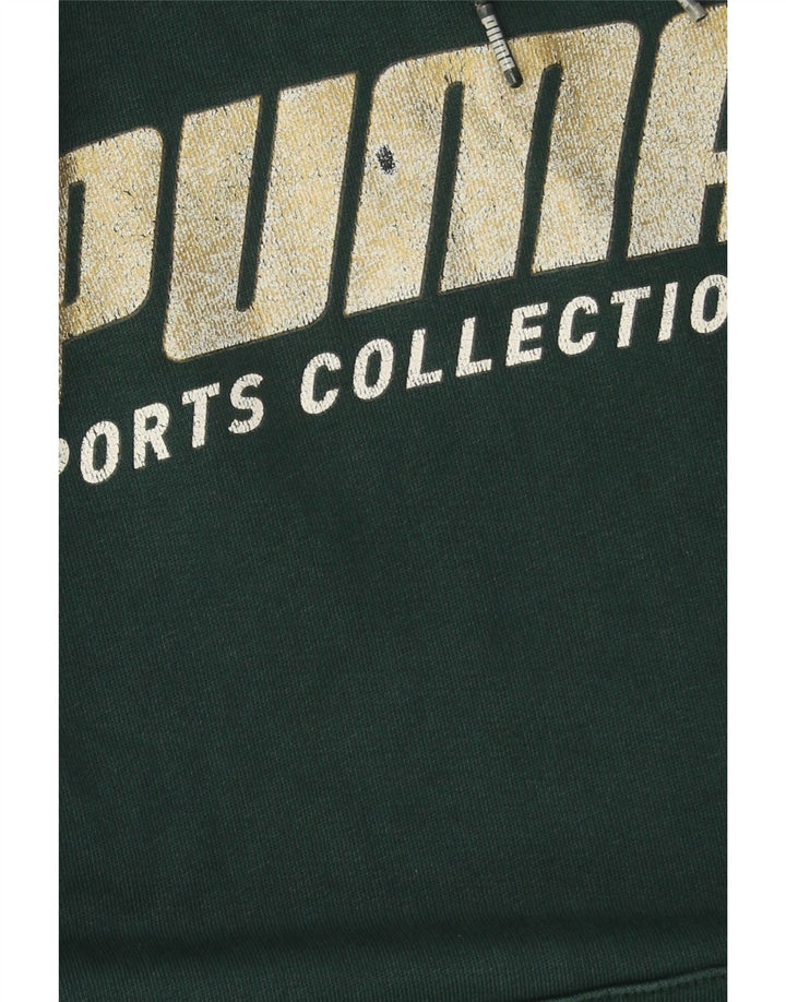 Felpa con cappuccio grafica PUMA da uomo piccola in cotone verde